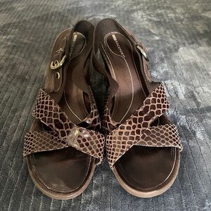 Rockport Brown Sandals Woven Leather Comfort